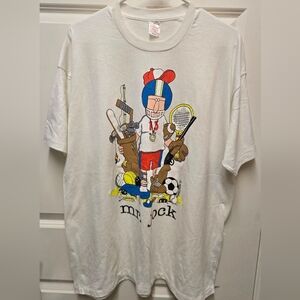 Vintage 1991 Jim Benton Mr. Jock Shirt White Men XL Single Stitch Excellent